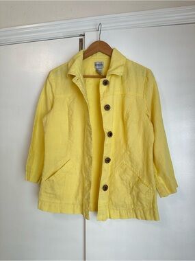 Chico's Sunny Yellow Button-Front Women’s Jacket